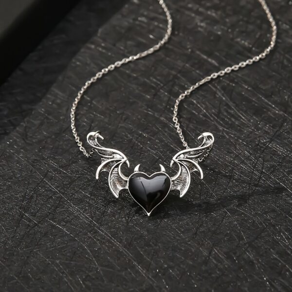 oly-d37c51f65cdf5960d9fe197990c052f7 Wholesale Devil Heart Pendant Necklace Gothic Chic Jewelry Accessory for Boutique Resale