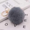Wholesale Plush Fur Ball Keychain White Car Key Accessory Bag Charm Boutique Resale