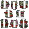 oly-d3b022ba6541e61c0823f6ebb13ec4f4 Wholesale Colorful English Embroidered Iron-On Patch Set - 8 Pcs Decorative Accent for Clothing Bags