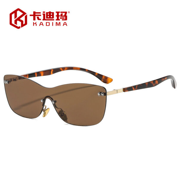 Wholesale Frameless Trendy Sunglasses UV400 Gray Lens Outdoor Sun Glasses Gift