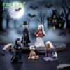 Wholesale Resin Halloween Skeleton Couple Figurine Set Cross Tombstone Design Home Decor Gift