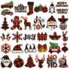 Wholesale Christmas Embroidered Patches Snowflake Deer Iron-On Decorative Accent for Clothing DIY Gift