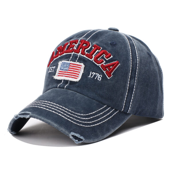 oly-d40da1150a7454e6e362a4dec0a9f258 Wholesale Men's American Flag Distressed Baseball Cap Khaki Fashion Accessory
