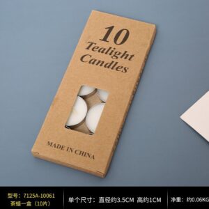 A box of tealights (10 pieces) / As shown in the picture