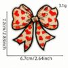 Wholesale Polyester Embroidered Patch Cartoon Bow and Heart Design for Clothing Bags Everyday Use