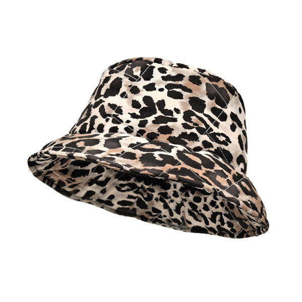 oly-d4396ea6f831cde850c44c27c90dee95 Wholesale Padded Leopard Print Sunscreen Bucket Hat Wide Brim Large Size Winter Fisherman Hat Fashion Accessory Gift
