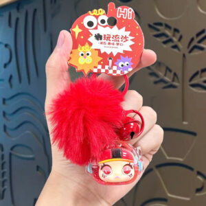 Fluffy ball jelly bean astronaut - red