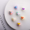 Wholesale Decorative Electroplated Acrylic Heart Beads Blue Pink for DIY Jewelry Craft