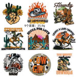 Cowgirl patch b set of 9 pieces
