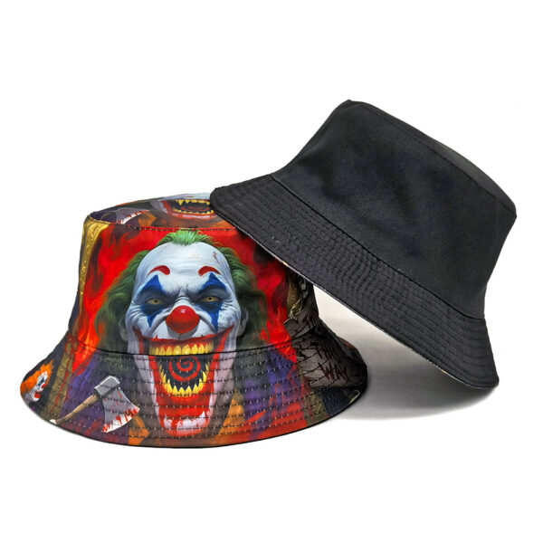 oly-d4812263d8b678e037889bc6874c1fa4 Wholesale Trendy Halloween Reversible Bucket Hat Skull Clown Pattern Sun Hat Fashion Accessory Resale