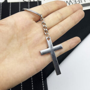 Glossy silver round buckle