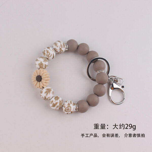 Wholesale Black Silicone Keychain Bracelet Handmade Jewelry Accessory for Gift