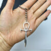 Wholesale Gothic Retro Zinc Alloy Cross Sword Keychain Silver Fashion Accessory Gift