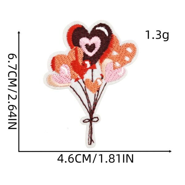 Wholesale Valentine's Day Embroidered Patch Love Hearts Balloons Puppy Cute Decorative Accessory for Women Clothing Gift