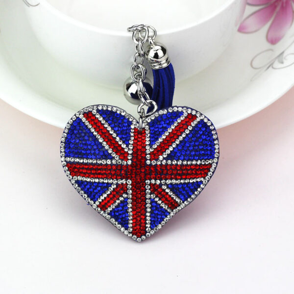 oly-d4d558184c31a0204c4aff759eb2ae90 Wholesale Rhinestone Heart Bag Charm Keychain with Tassel, Decorative Car Key Accessory