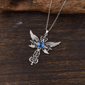 Angel wings pendant necklace-blue one