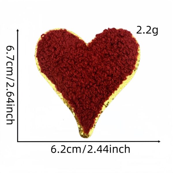 oly-d5036351b0e9b635333456c4d4dbe378 Wholesale Polyester Embroidered Heart Applique Patch with Gold Edge DIY Accessory for Valentine's Day