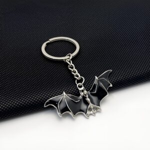 Wholesale Black Zinc Alloy Bat Keychain Halloween Car Key Accessory