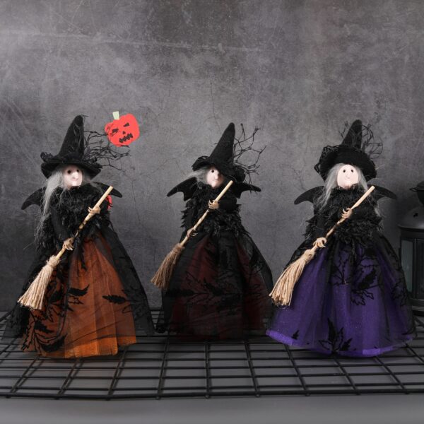 Wholesale Halloween Witch Doll Tree Star Decoration - Plastic Desktop Figurine for Party Resale Gift