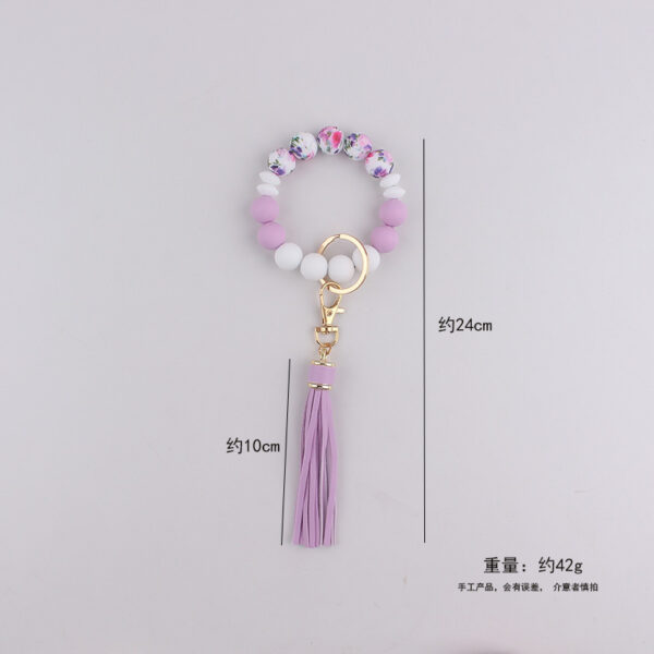 oly-d52bb2718e8cd19260674e437a74385c Wholesale Water Print Bead Keychain Bracelet Silicone Fashion Accessory Gift for Party