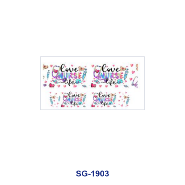 oly-d53dafa6e22cdd5d8cfdb4b836bf1ed2 Wholesale 8pcs Nurse Element, Letter Quote Sports Team Logo Pattern 3oz Cup Stickers Wrap OLY Exclusive