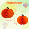 Wholesale Paper Pumpkin Honeycomb Ball Halloween Decoration Black Handle Hanging Ornament for Party Home Decor