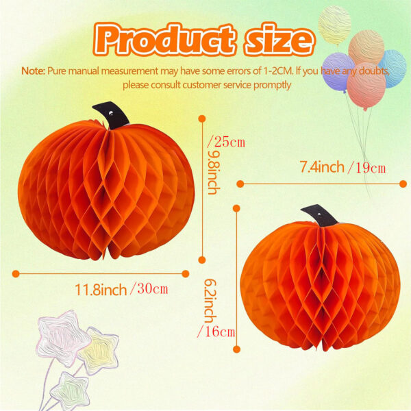 Wholesale Paper Pumpkin Honeycomb Ball Halloween Decoration Black Handle Hanging Ornament for Party Home Decor