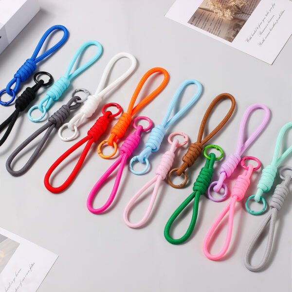 Wholesale Hand Knitted Polyester Phone Lanyard with Cartoon Doll Card Holder for School Bag or Keychain Casual Phone Accessory for Resale