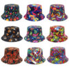 Wholesale Fashion Cashew Flower Print Bucket Hat Sun Protection Unisex Spring Summer Beach Hat Fashion Accessory