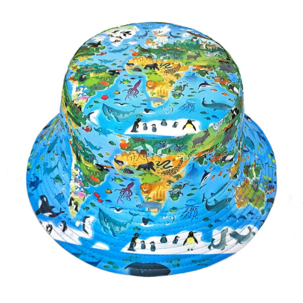 Wholesale Map Print Bucket Hat Modern Chic Sun Protection Hat for Everyday Wear