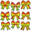 Wholesale Cartoon Bow Embroidered Patch Rainbow Pattern Iron-On Clothing Accessory DIY Craft Supply