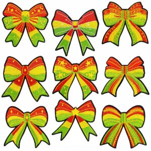 Wholesale Cartoon Bow Embroidered Patch Rainbow Pattern Iron-On Clothing Accessory DIY Craft Supply