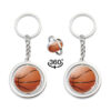 Wholesale Metal Sports Keychain Set Football Basketball Tennis Volleyball Rotating Key Ring Game Souvenir Car Key Accessory