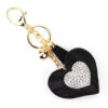 oly-d57cf4f588b3c40d4c5527e5e74d2bf7 Wholesale Two Color Heart Rhinestone Tassel Keychain Zinc Alloy Car Key Bag Charm