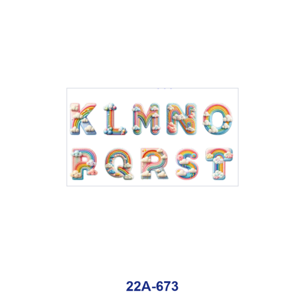 oly-d598fa62c627915ce95cf00c89094bf4 Wholesale 5pcs Pop 3D Rainbow Cloud Alphabet Numeral Cute Sky Sun Capital Letter Digit Mixed Decor Prints 16oz Cup UV DTF Wraps