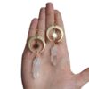 Wholesale Copper Crystal Moon Earrings, Stylish Jewelry Accessory for Women