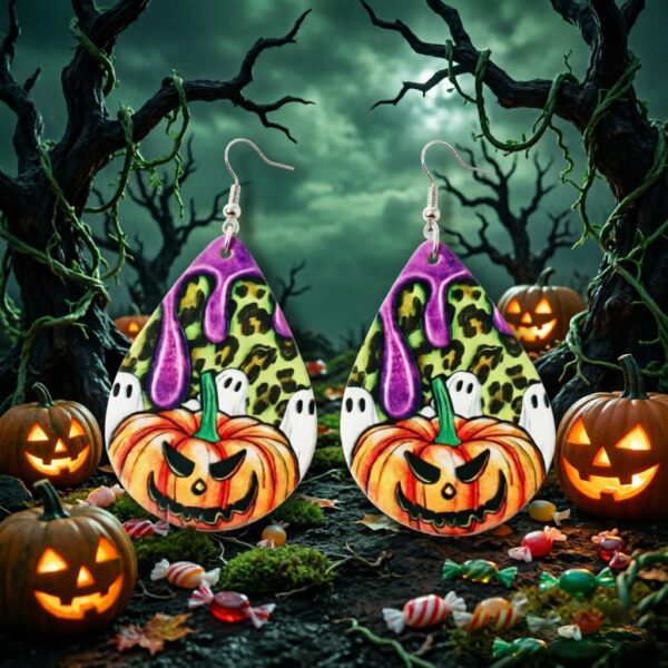 oly-d5d6826cdc9fe3a364d47b2724fc2f67 Wholesale Acrylic Halloween Ghost Pumpkin Earrings Trendy Cartoon Ear Studs for Party and Everyday Wear