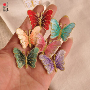 oly-d5e877257b50b2342deffbf82a30ce35 Wholesale Multicolor Embroidered Butterfly Patch Iron-On Decorative Applique for Hats