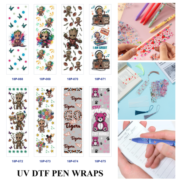 oly-d5f518dc3824bb1c9dc29cb84c1c818b Wholesale 2/8/16pcs UV DTF Stickers Bark Humanoid Sapling Sport Music Balloon Cartoon Patterns Pen and Bookmark Stickers OLY Exclusive