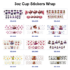 Wholesale 8pcs Mixed Floral Fashion Lady Cartoon Print 3oz Cup Stickers Wrap OLY Exclusive