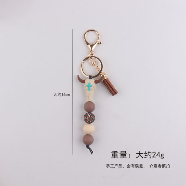 Wholesale Western Cowboy Silicone Tassel Keychain Bag Charm Fashion Accessory