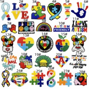 Autism awareness fabric patch set - 28 pieces