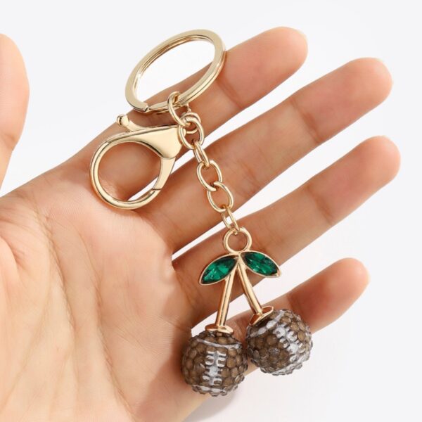 Wholesale Resin Rhinestone Soccer Ball Keychain, Cute Car Key Accessory, Bag Charm, Gift for Wedding