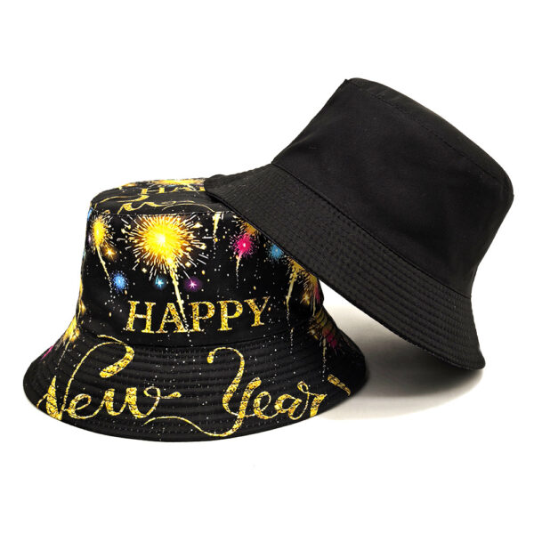 Wholesale Happy New Year Pattern Bucket Hat for Everyday Sun Protection