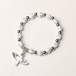 White with silver