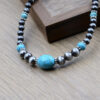 Wholesale Bohemian Turquoise Necklace Earring Set Zinc Alloy Antique Silver Jewelry Accessory