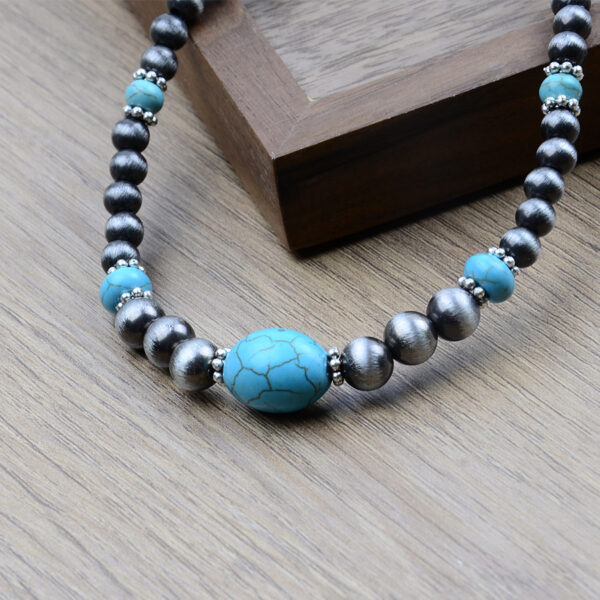 oly-d67fc0d265e6ce5ec53a880b9e110e0a Wholesale Bohemian Turquoise Necklace Earring Set Zinc Alloy Antique Silver Jewelry Accessory