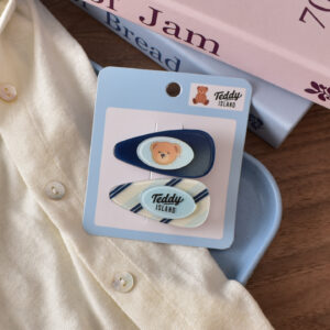 4 # White/navy blue oval water drops-2pcs
