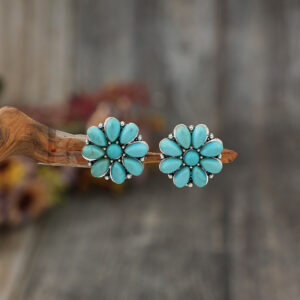 oly-d6d3187635cf85a3c3be4efff39fa8ef Wholesale Retro Bohemian Floral Turquoise Earrings Alloy Electroplated Party Wear