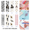 oly-d6e0cc1ac811d9e72ea5103c5a5eb99d Wholesale 2/8/16pcs UV DTF Stickers Fedora Hat Glitter Handprint Heart Crown Stage Performer Portrait Patterns Pen and Bookmark Stickers OLY Exclusive